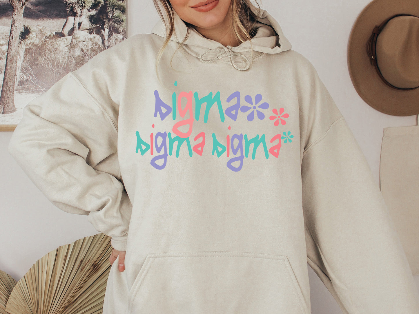 Sigma Sigma Sigma Colorful Floral Sorority Hoodie _ 2626g