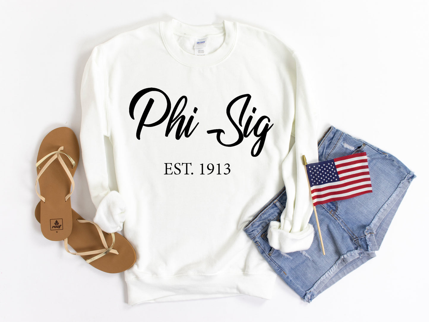 Phi Sigma Sigma Black Flowy Sorority Sweatshirt _ 96g