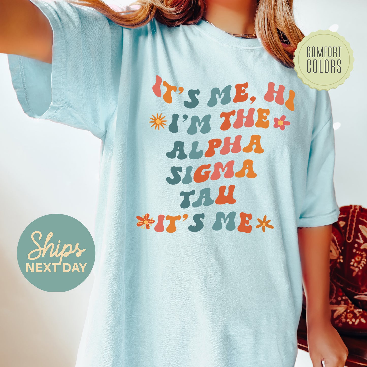 Alpha Sigma Tau Style Comfort Colors Sorority T-shirt _ 35998g