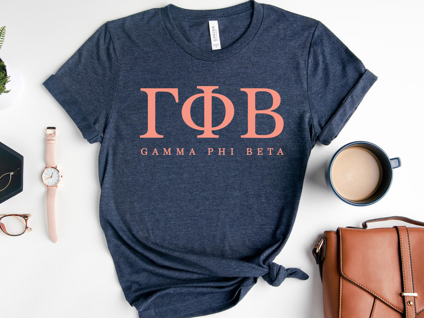 Gamma Phi Beta Pink Personality Sorority T-shirt _ 662g