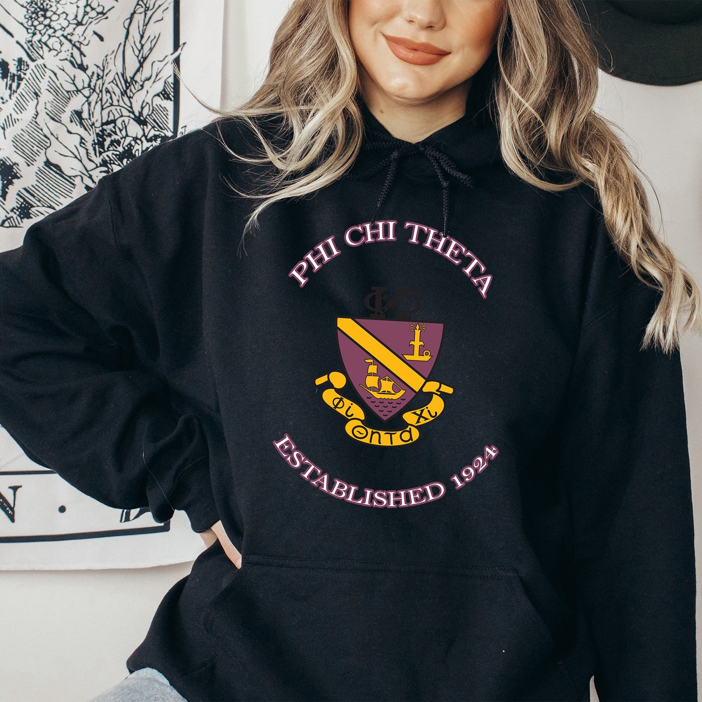Phi Chi Theta Iconic Insignia COED Hoodie _ 35673g
