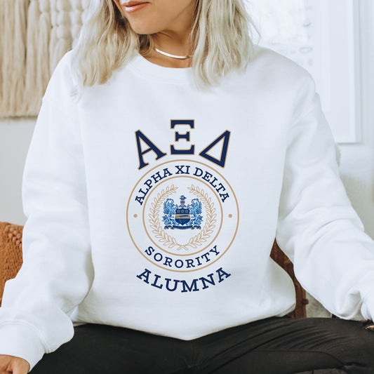 Alpha Xi Delta Alumna Vintage Sorority Sweatshirt _ 31017g