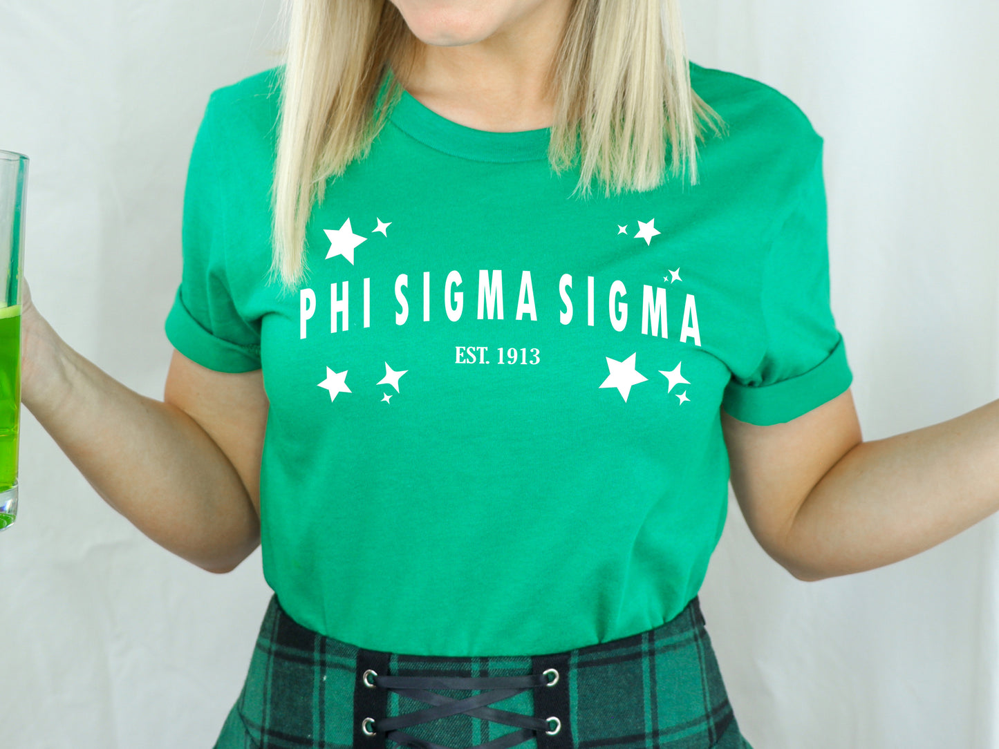 Phi Sigma Sigma Arched Star Sorority T-shirt _ 2284g
