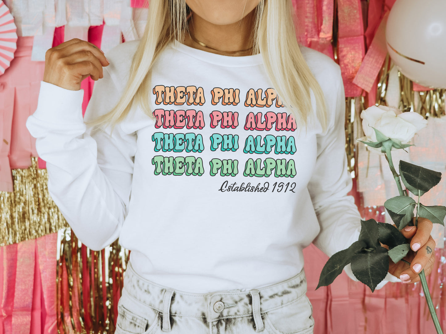 Theta Phi Alpha Lucy Sorority Long Sleeve T-shirt _ 282g