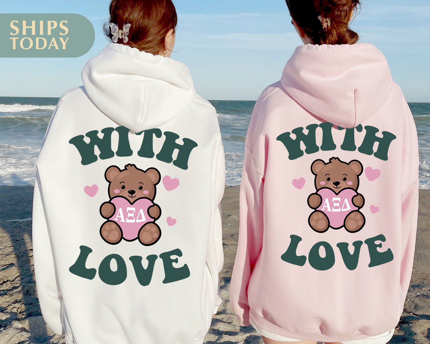 Alpha Xi Delta With Love Sorority Hoodie _ 33214g