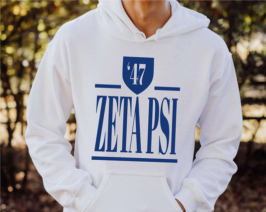 Zeta Psi Shield Fraternity Hoodie _ 1213g