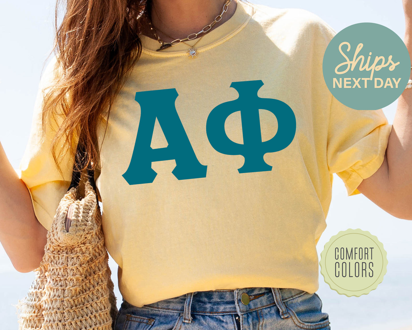 Alpha Phi Back to the Basics Comfort Colors Sorority T-shirt _ 627g
