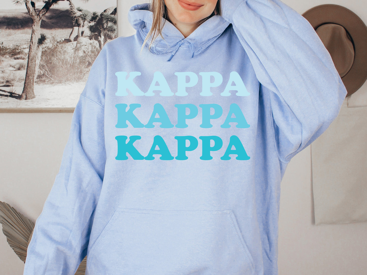 Kappa Kappa Gamma Touch of Blue Sorority Hoodie _ 2594g