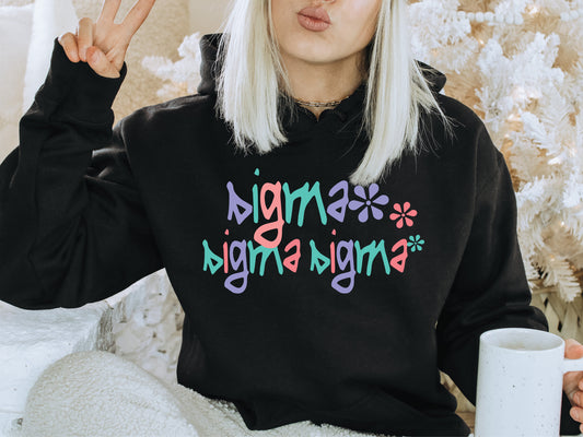 Sigma Sigma Sigma Colorful Floral Sorority Hoodie _ 2626g