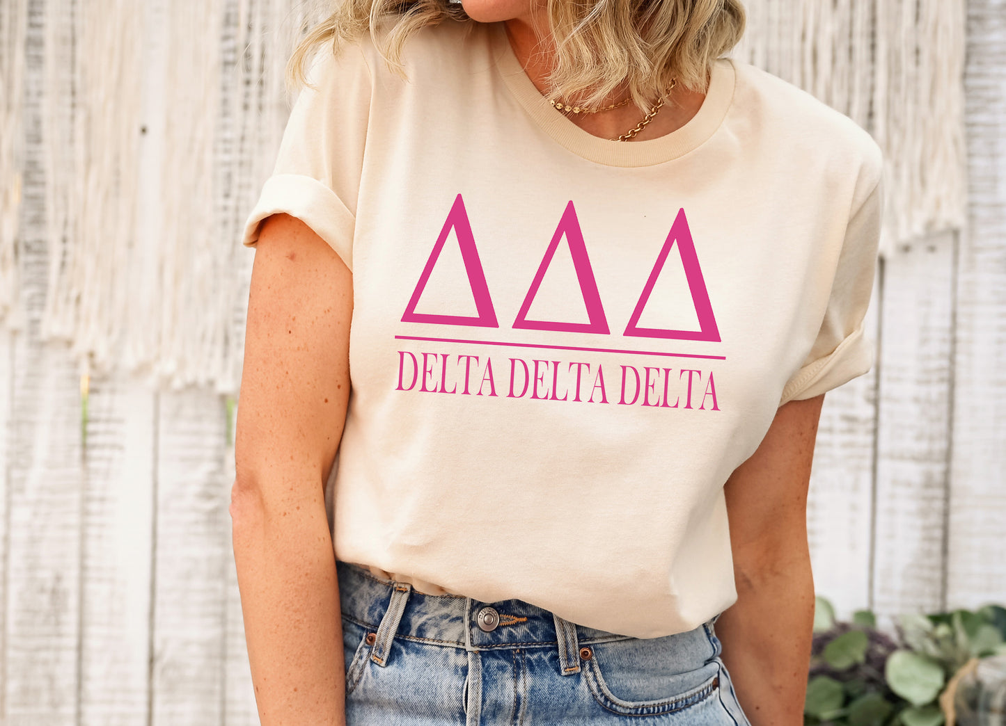 Delta Delta Delta Loud Letters Sorority T-shirt _ 476g