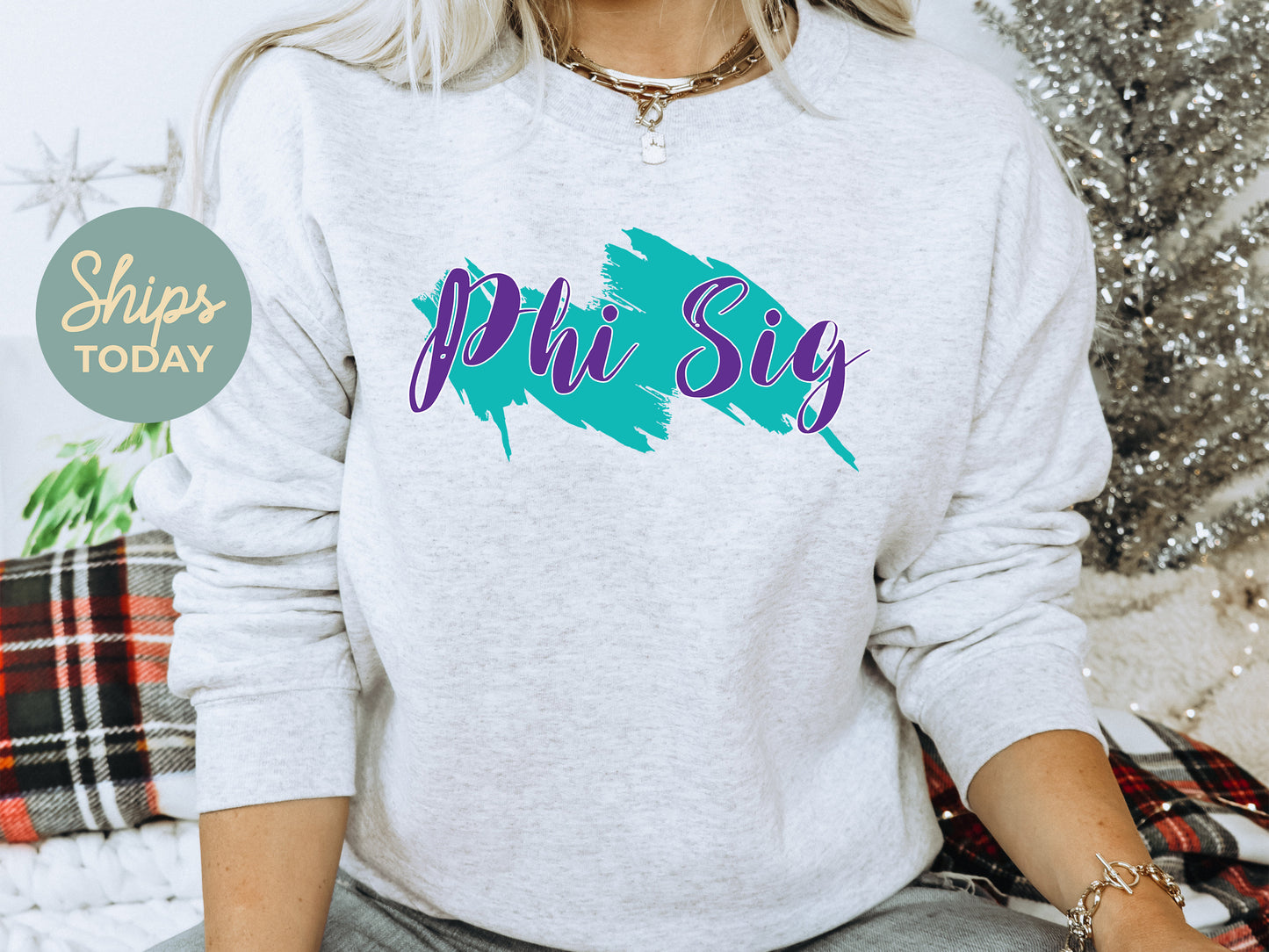 Phi Sigma Sigma Paint Party Sorority Sweatshirt _ 4491g
