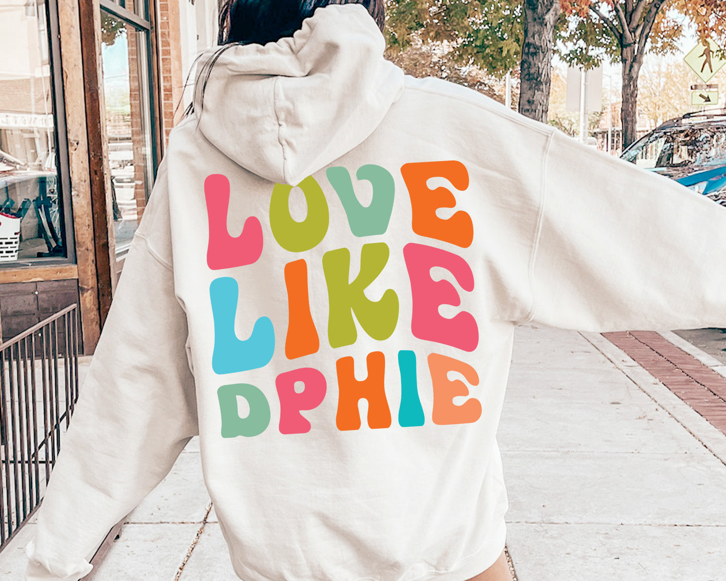 Delta Phi Epsilon Blissful and Vibrant Sorority Hoodie _ 33166g