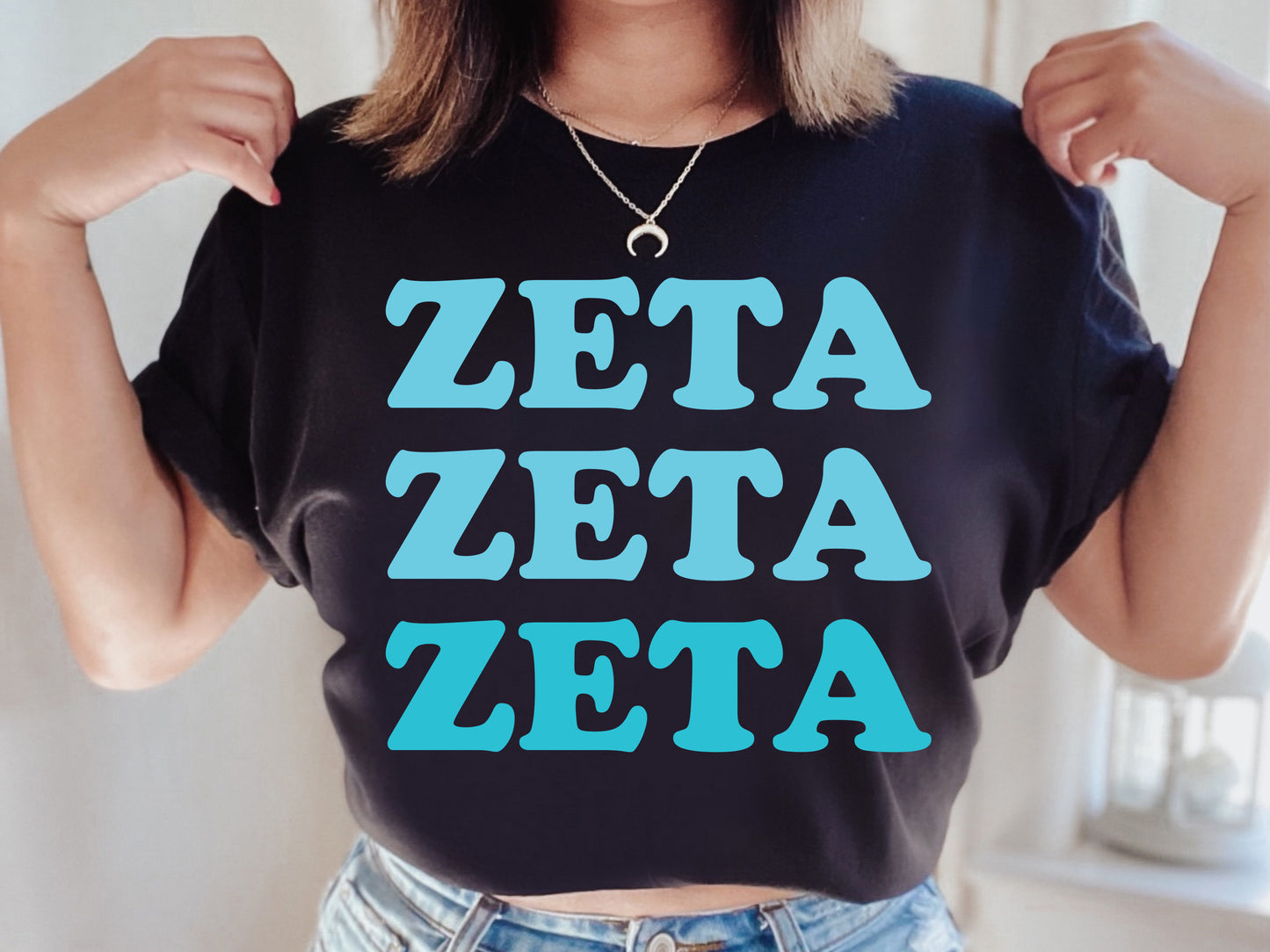 Zeta Tau Alpha Touch of Blue Sorority T-shirt _ 2602g