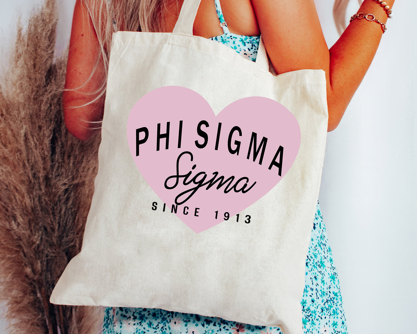 Phi Sigma Sigma Pretty in Pink Sorority Tote Bag _ 34301g