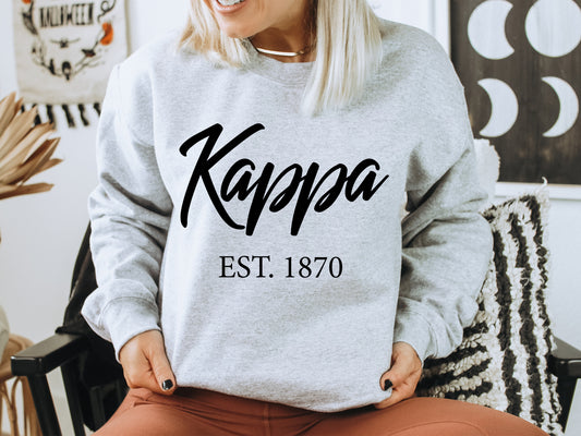 Kappa Kappa Gamma Black Flowy Sorority Sweatshirt _ 94g