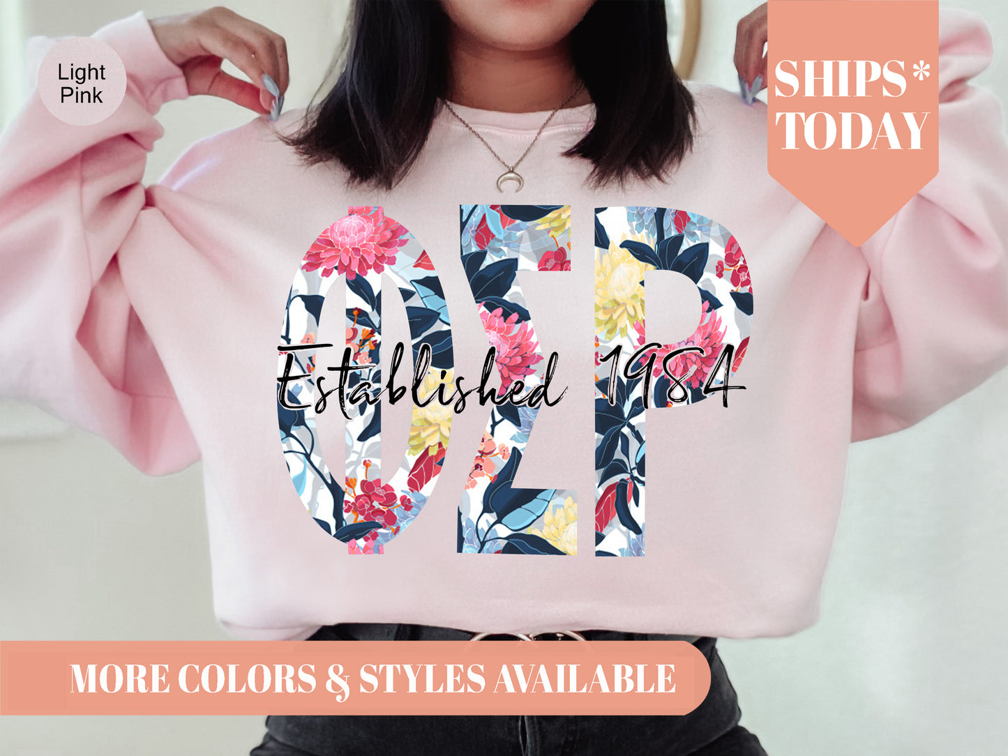 Phi Sigma Rho Floral Block Sorority Sweatshirt _ 3518g