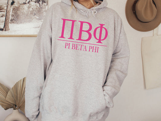 Pi Beta Phi Loud Letters Sorority Hoodie _ 486g
