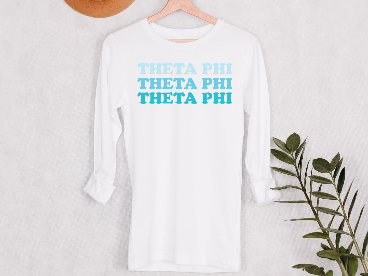 Theta Phi Alpha Touch of Blue Sorority Long Sleeve T-shirt _ 2601