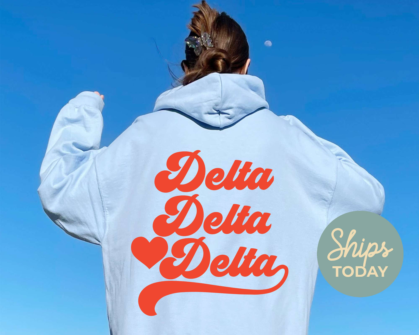 Delta Delta Delta Red Heart Sorority Hoodie _ 33356g