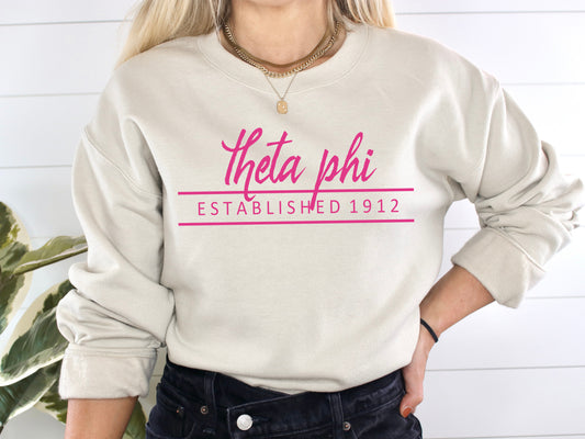 Theta Phi Alpha All Pink Sorority Sweatshirt _  776g