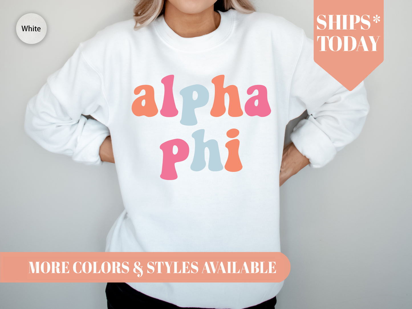 Alpha Phi Vividly Vibrant Sorority Sweatshirt _ 3154g