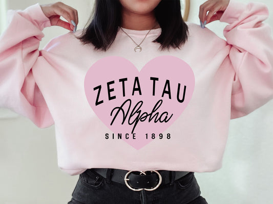 Zeta Tau Alpha Pretty in Pink Sorority Sweatshirt _ 465g