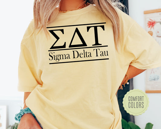 Sigma Delta Tau Bold Statement Comfort Colors Sorority T-shirt _ 305g