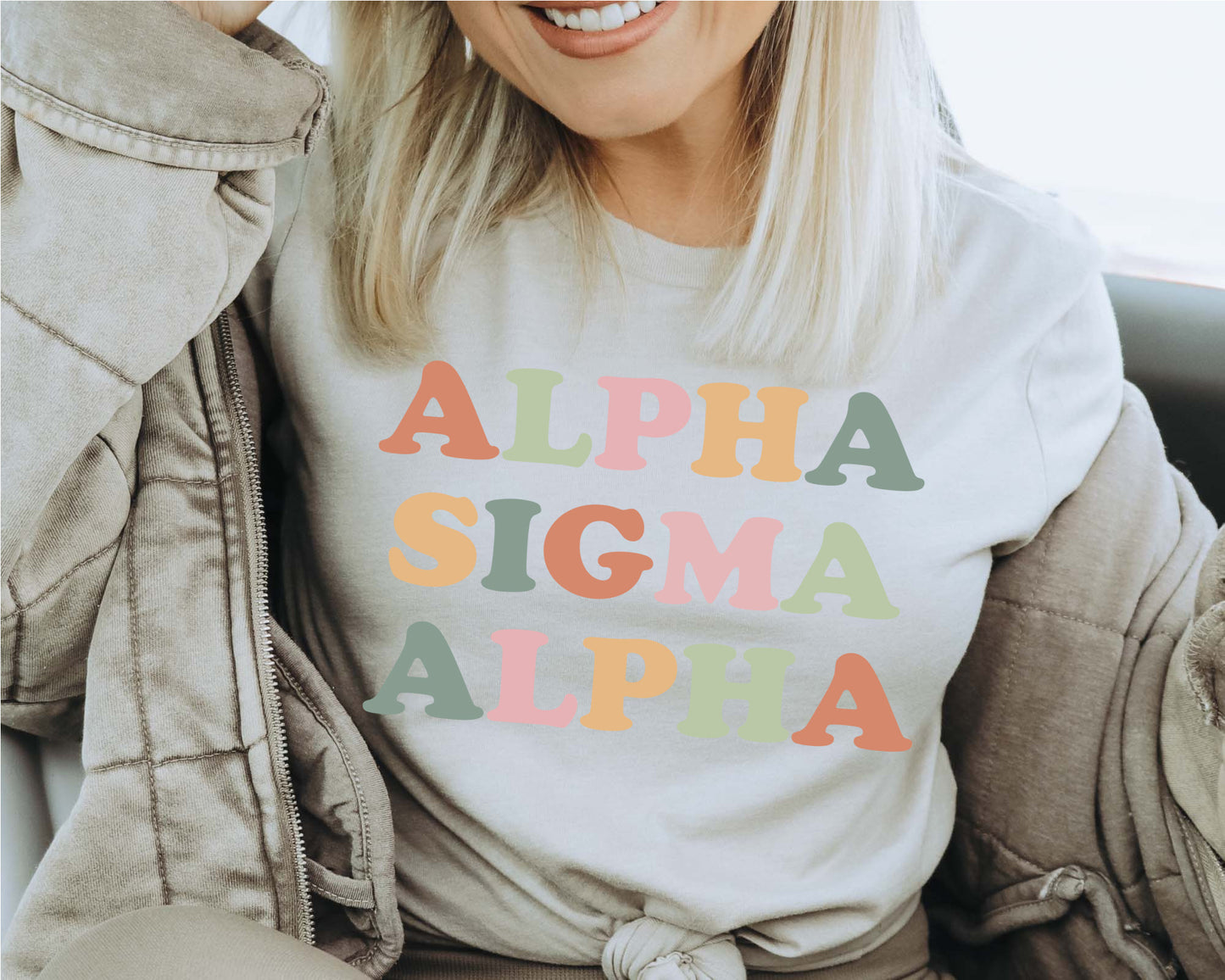 Alpha Sigma Alpha Bright and Proud Sorority T-shirt _ 420g