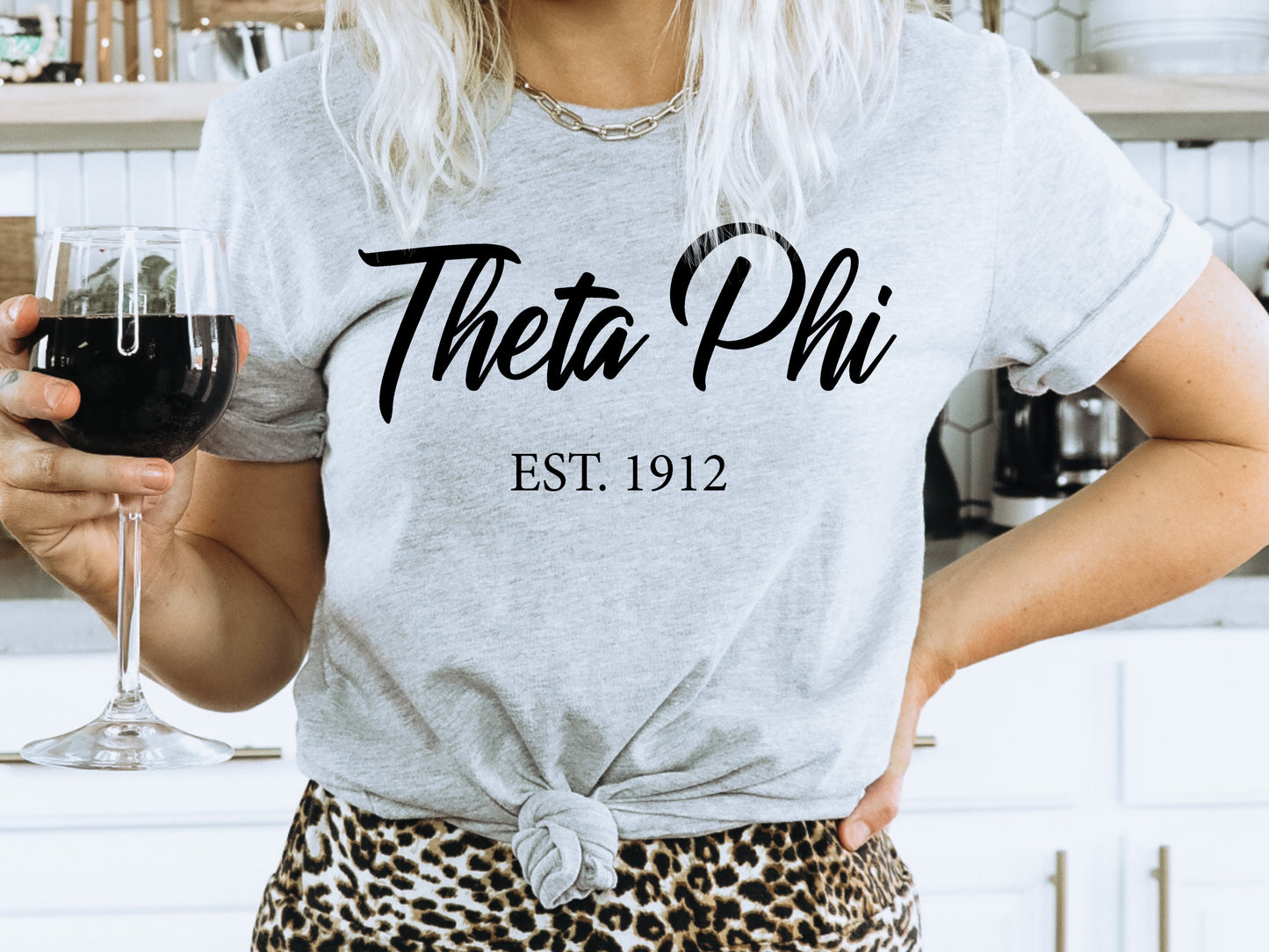 Theta Phi Alpha Black Flowy Sorority T-shirt _ 101g
