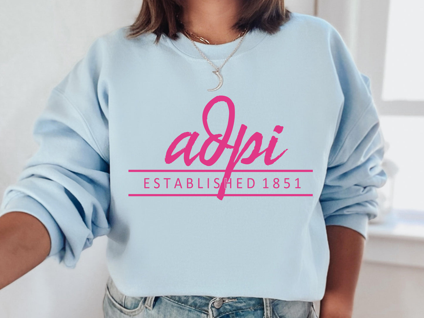 Alpha Delta Pi All Pink Sorority Sweatshirt _ 753g