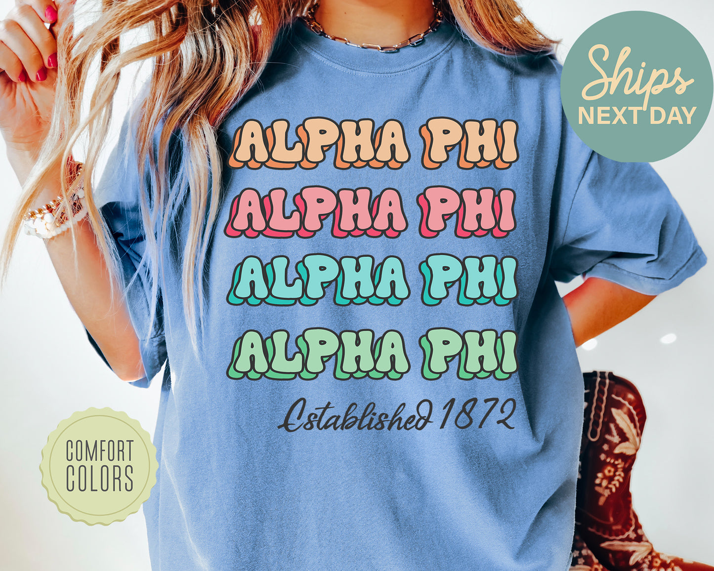 Alpha Phi Lucy Comfort Colors Sorority T-shirt _ 263g
