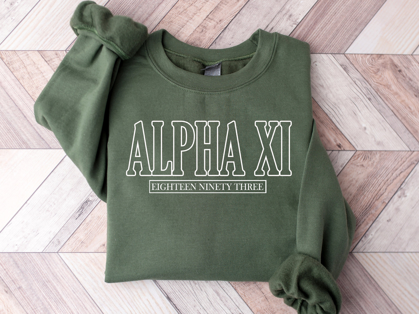 Alpha Xi Delta Stencil Stacked Sorority Sweatshirt _ 2142g