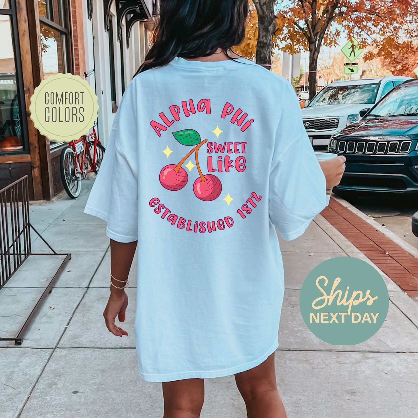 Alpha Phi Sweet Like Cherry Comfort Colors Sorority T-shirt _ 32034g