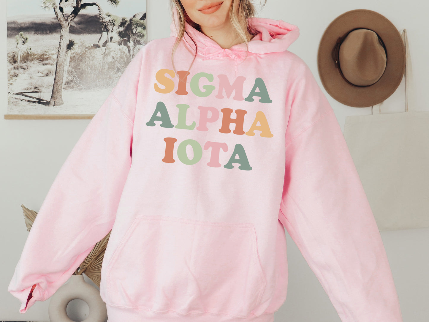 Sigma Alpha Iota Bright and Colorful Sorority Hoodie _ 3479g