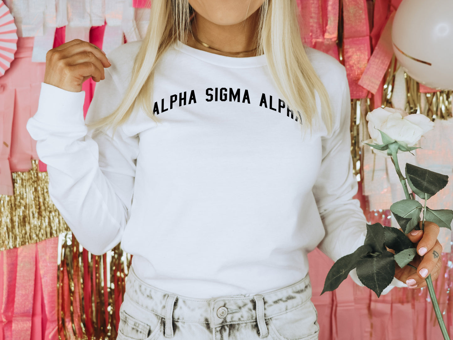 Alpha Sigma Alpha Just Bold Sorority Long Sleeve T-shirt _ 2375g