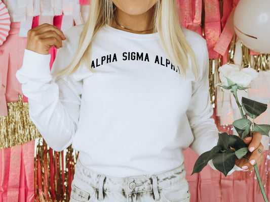 Alpha Sigma Alpha Just Bold Sorority Long Sleeve T-shirt _ 2375g
