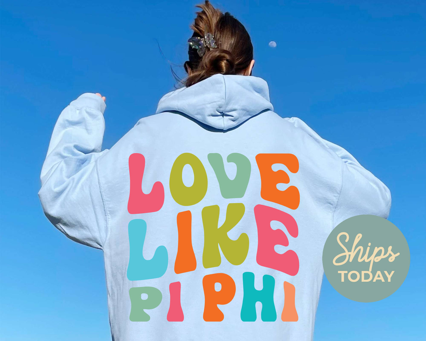 Pi Beta Phi Blissful and Vibrant Sorority Hoodie _ 33174g