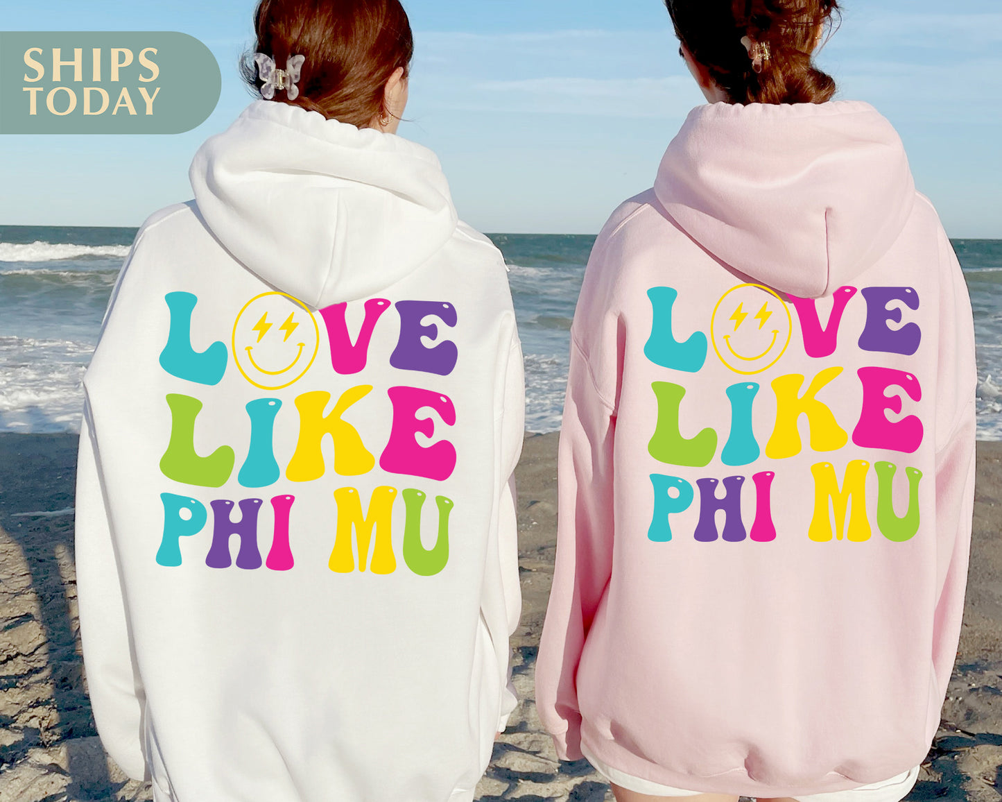 Phi Mu Blissful and Vibrant Sorority Hoodie _ 30559g