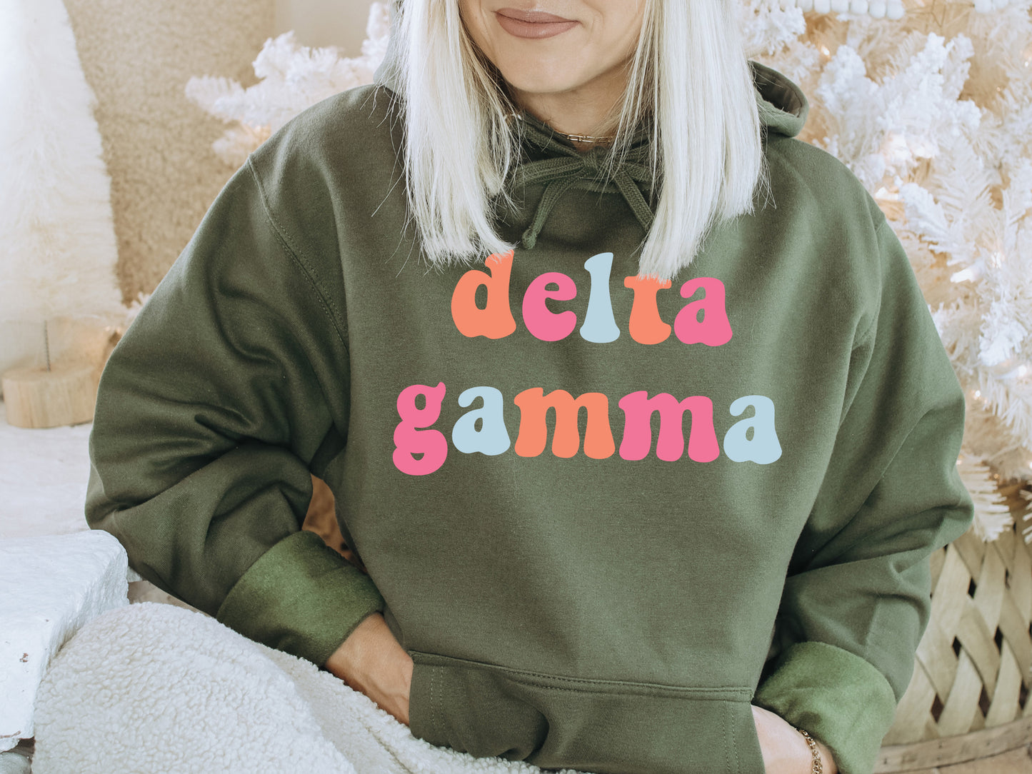 Delta Gamma Vividly Vibrant Sorority Hoodie _ 3160g