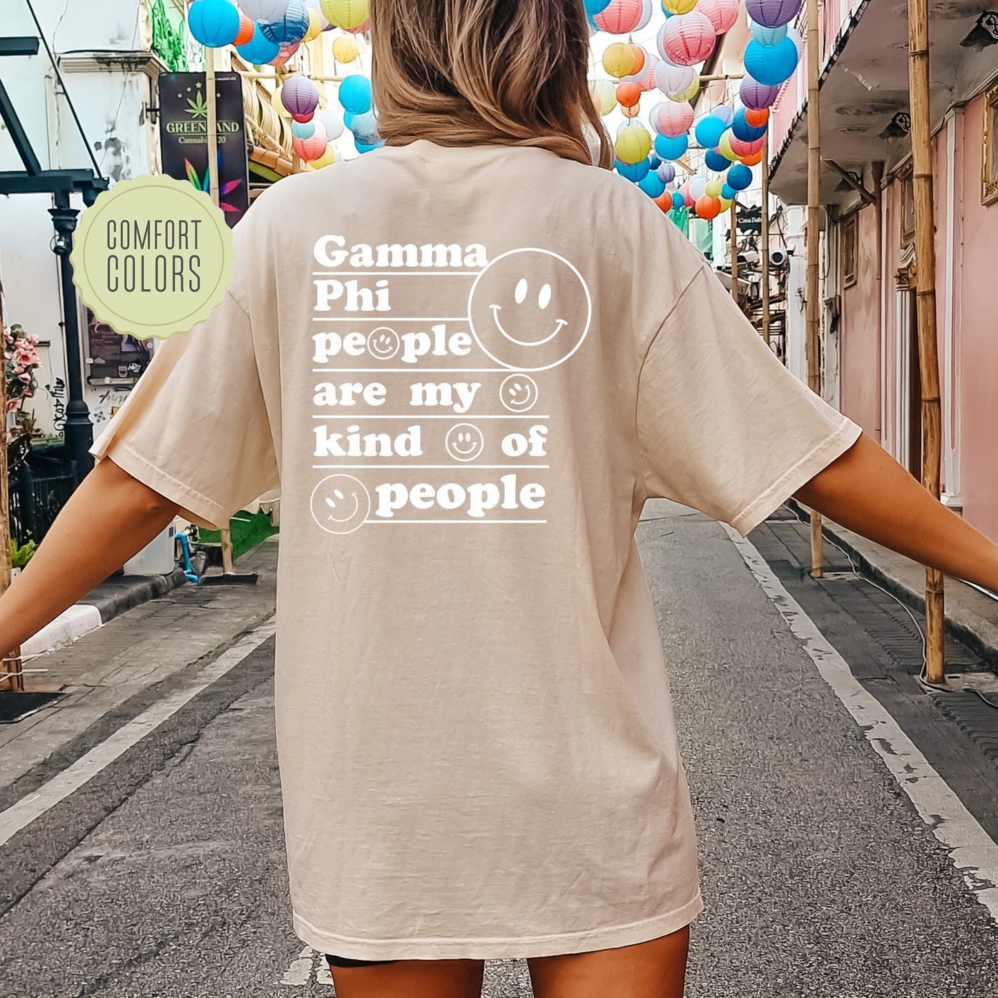 Gamma Phi Beta My Kind of People Comfort Colors Sorority T-shirt _ 33272g