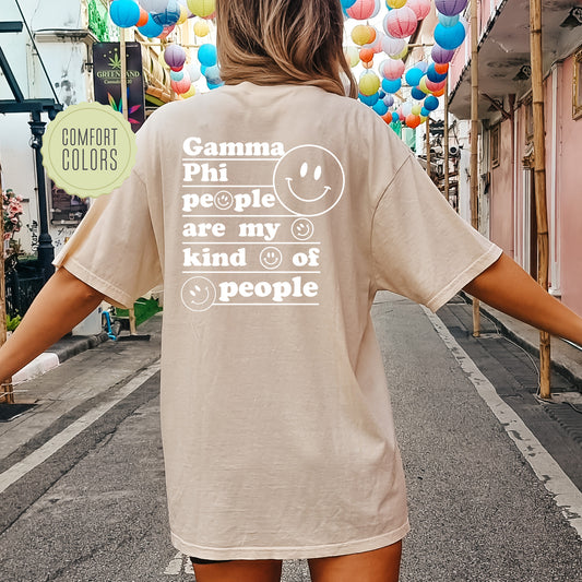 Gamma Phi Beta My Kind of People Comfort Colors Sorority T-shirt _ 33272g