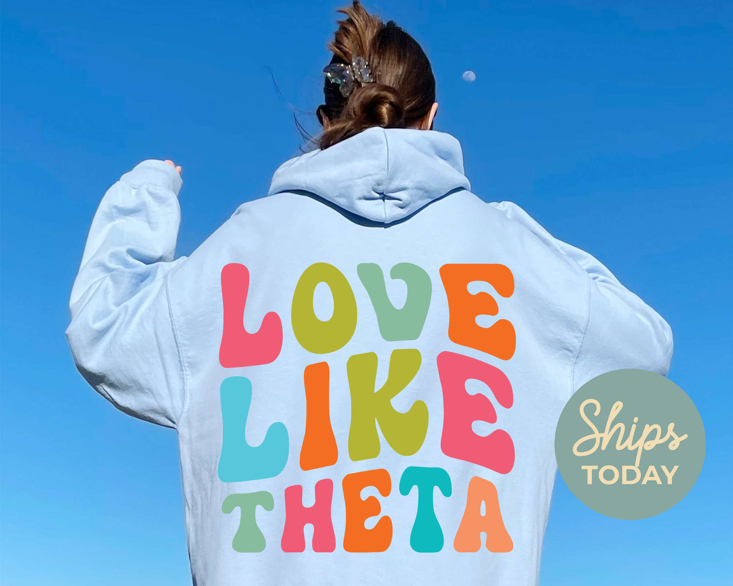 Kappa Alpha Theta Blissful and Vibrant Sorority Hoodie _ 33169g