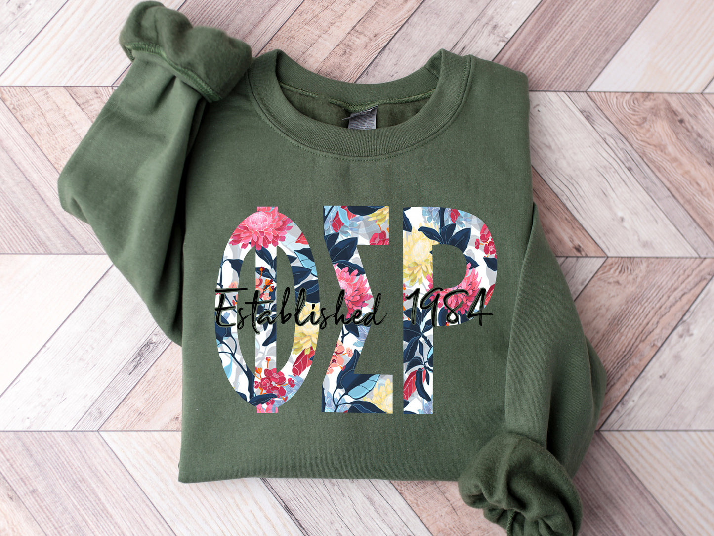 Phi Sigma Rho Floral Block Sorority Sweatshirt _ 3518g
