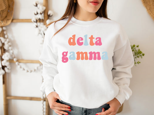 Delta Gamma Vividly Vibrant Sorority Sweatshirt _ 3160g