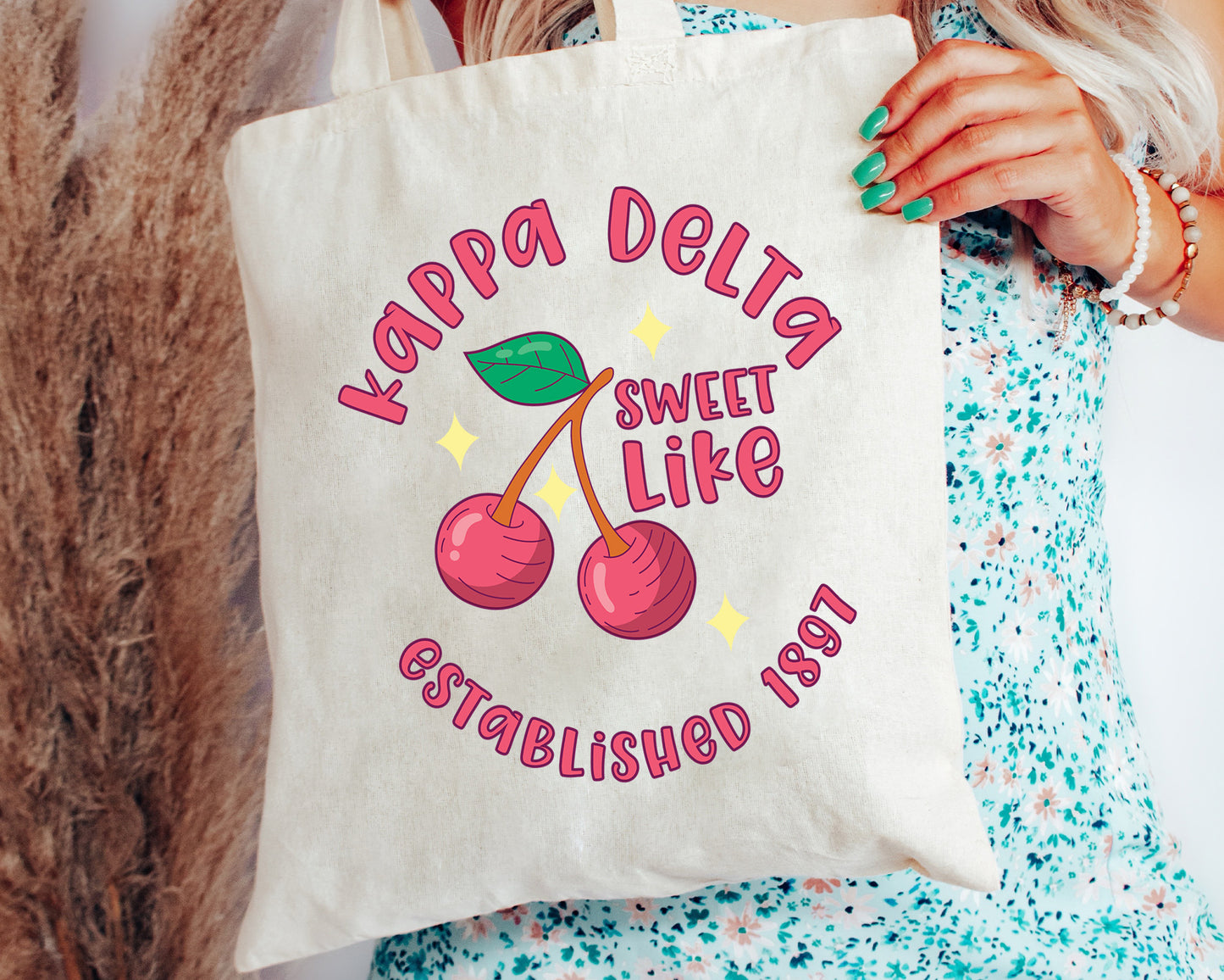 Kappa Delta Sweet Like Cherry Sorority Tote Bag _ 34324g