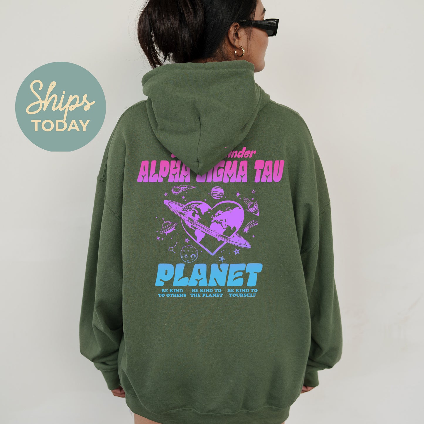 Alpha Sigma Tau Ombre Worlds Sorority Hoodie _ 35548g