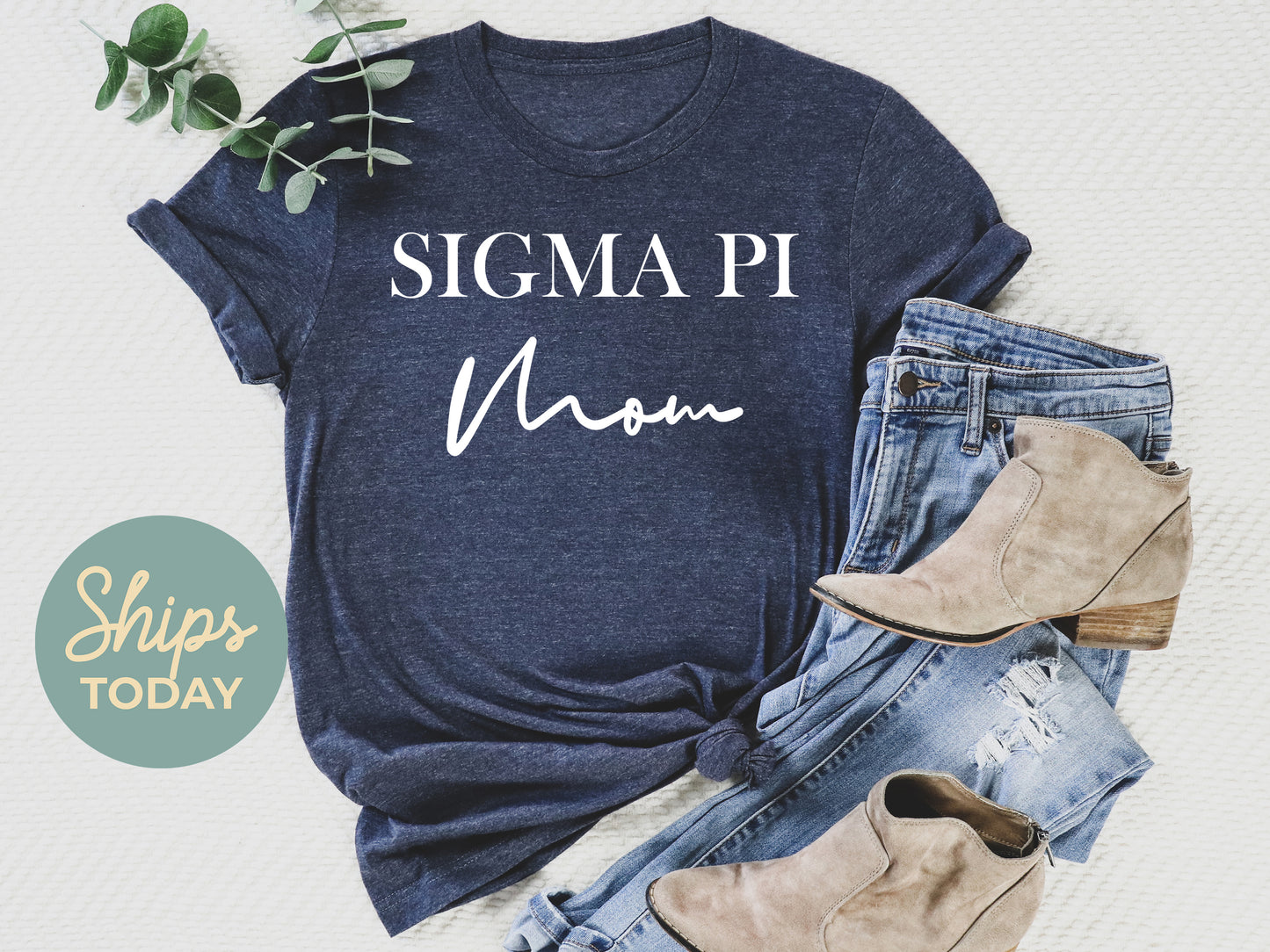 Sigma Pi Cursive Mom Fraternity T-shirt _ 2045g