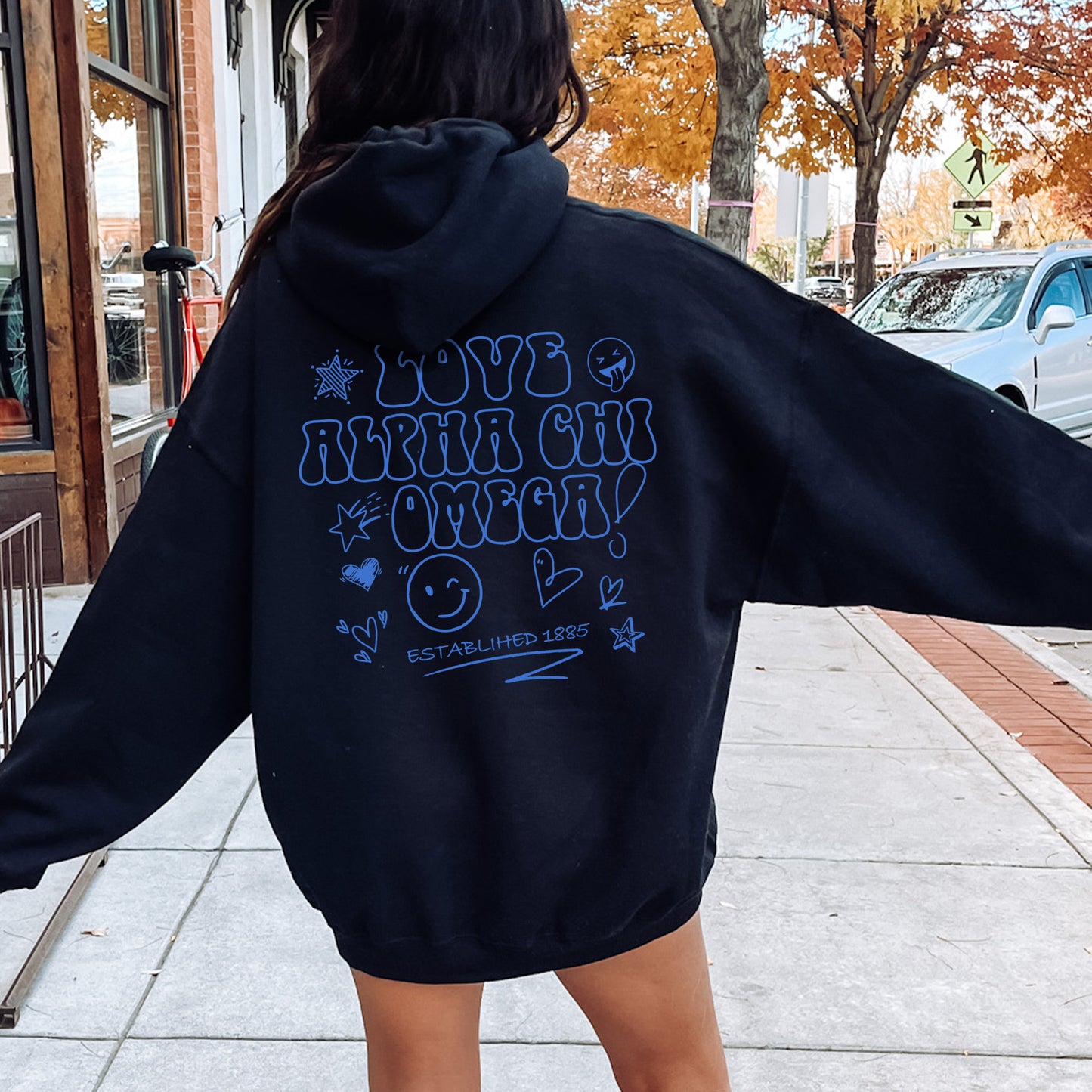 Alpha Chi Omega Scribble Sorority Hoodie _ 35489g