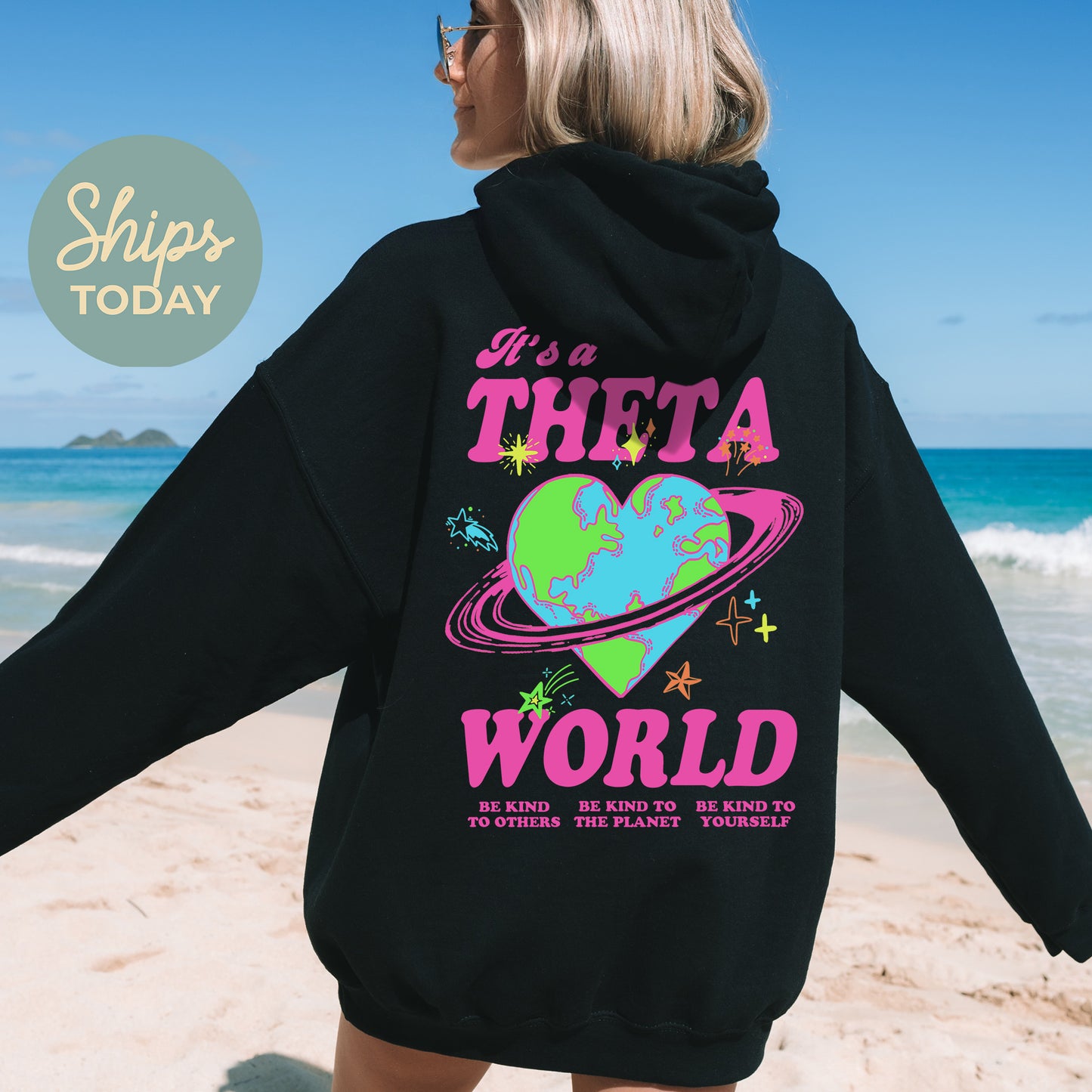 Kappa Alpha Theta Pink Planet Sorority Hoodie _ 34245g