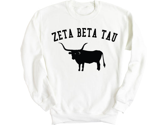 Zeta Beta Tau Long Horn Fraternity Sweatshirt _ 1553g